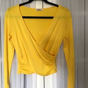Yellow Wrap Top